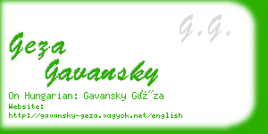 geza gavansky business card